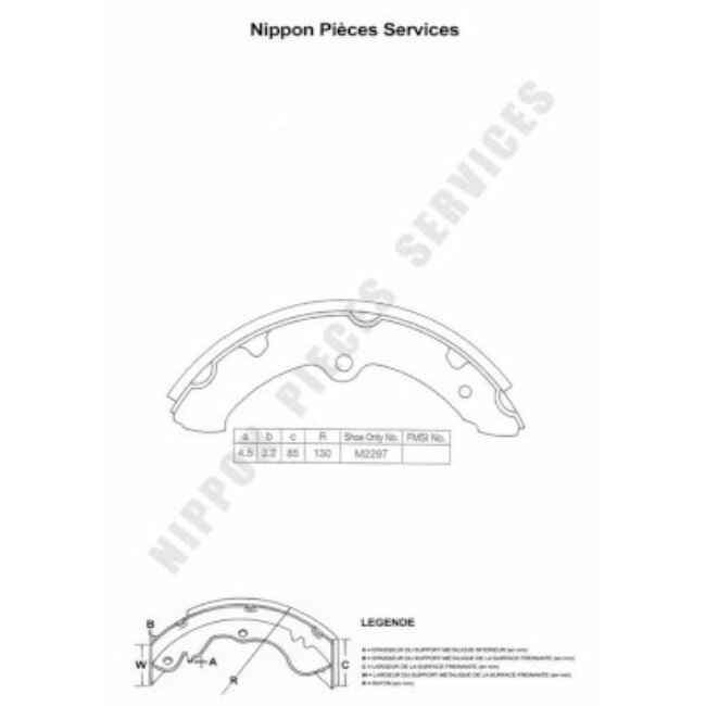 Jeu De 4 Mâchoires De Frein Nps T350a74