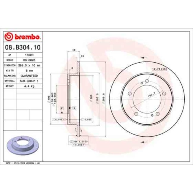 2 Disques De Frein Brembo 08.b304.10
