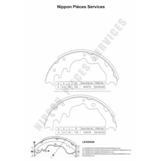 Jeu De 4 Mâchoires De Frein Nps M350a33