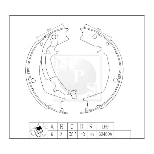 Jeu De 4 Mâchoires De Frein Nps H350i14