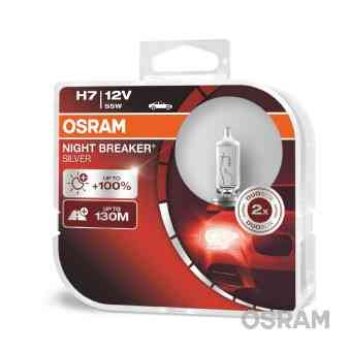 2 AMPOULES H7 OSRAM NIGHT BREAKER SILVER 12V 55W 100% D'ECLAIRAGE EN 
