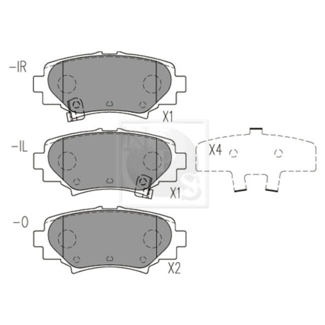 4 Plaquettes De Frein Nps M361a22