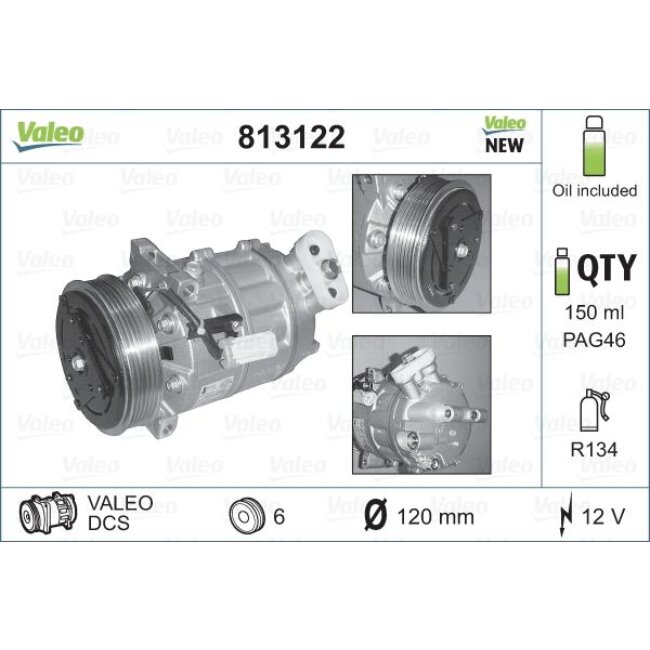 Compresseur De Climatisation Valeo 813122