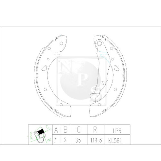 Jeu De 4 Mâchoires De Frein Nps T350a73