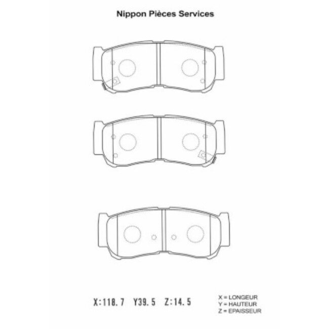 4 Plaquettes De Frein Nps H361i08
