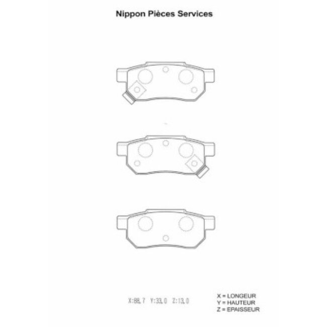 4 Plaquettes De Frein Nps H361a08