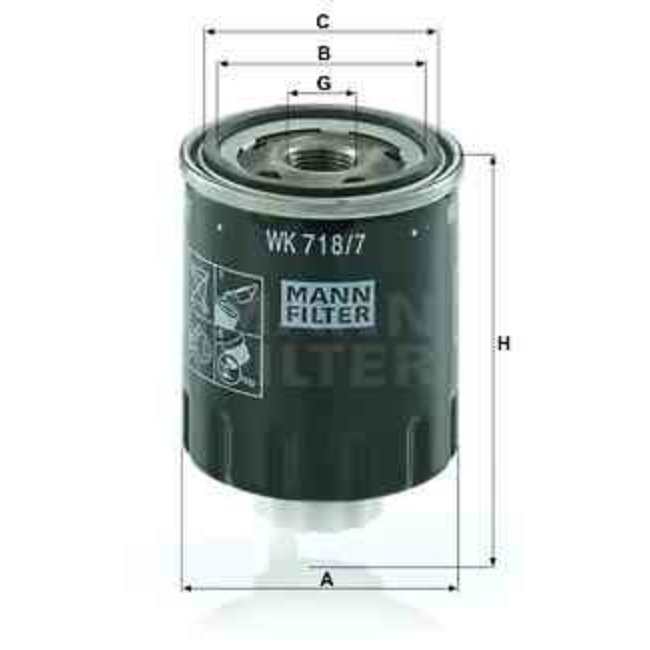 Filtre À Carburant Mann-filter Wk718/7