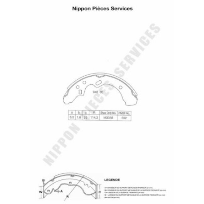Jeu De 4 Mâchoires De Frein Nps M350a28
