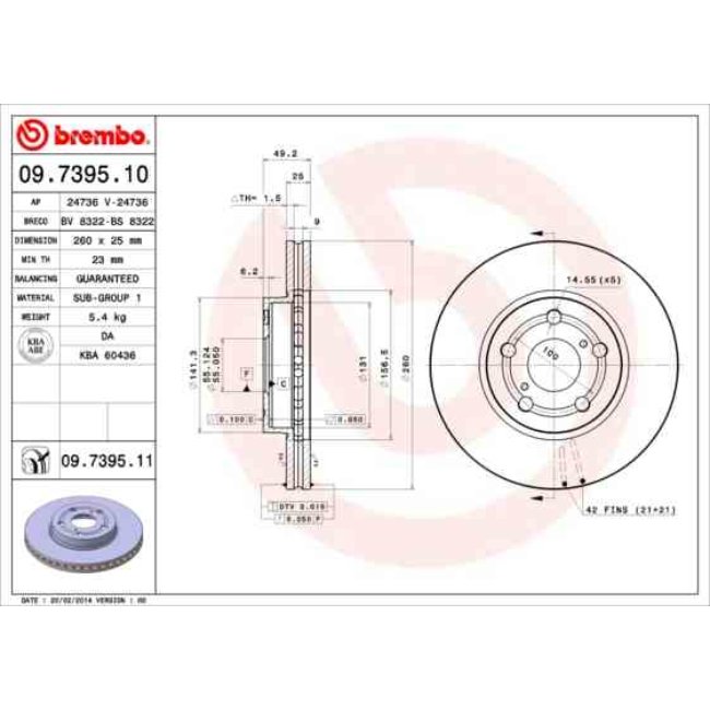 2 Disques De FreinBrembo Vernis Uv 09.7395.11