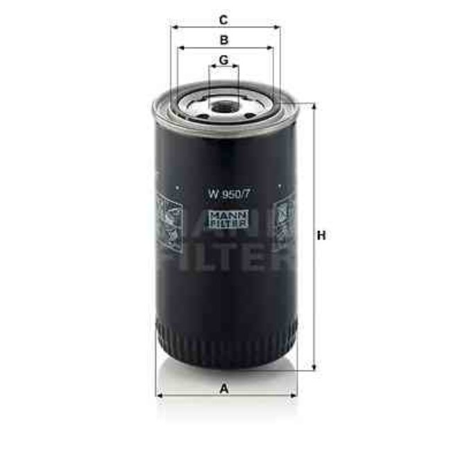 Filtre À Huile Mann-filter W950/7