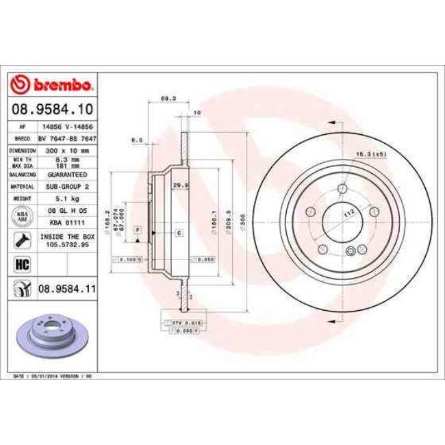 2 Disques De Frein Brembo Vernis Uv 08.9584.11