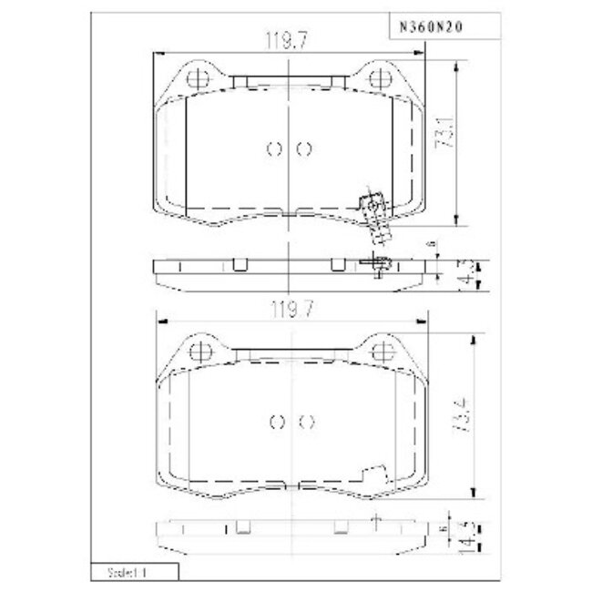 4 Plaquettes De Frein Nps N360n20