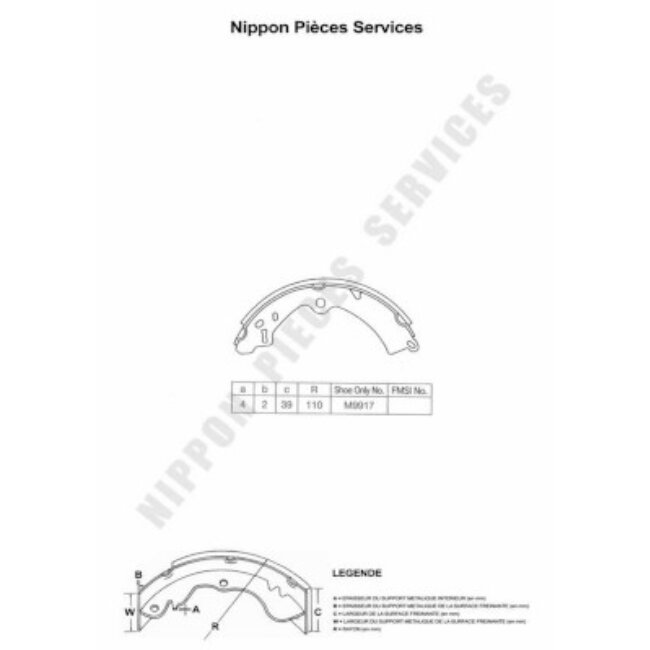 Jeu De 4 Mâchoires De Frein Nps S350i06