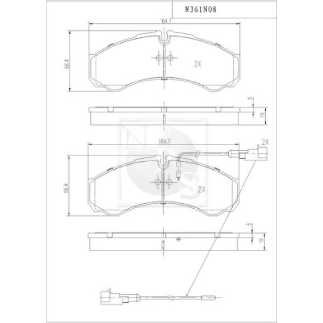 4 Plaquettes De Frein Nps N361n08