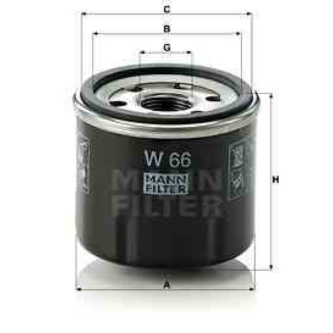 Filtre À Huile Mann-filter W66
