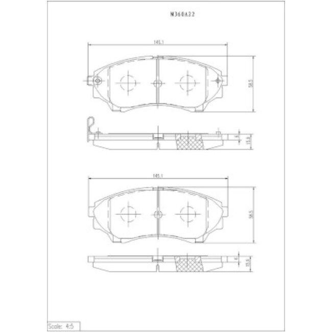 4 Plaquettes De Frein Nps M360a22