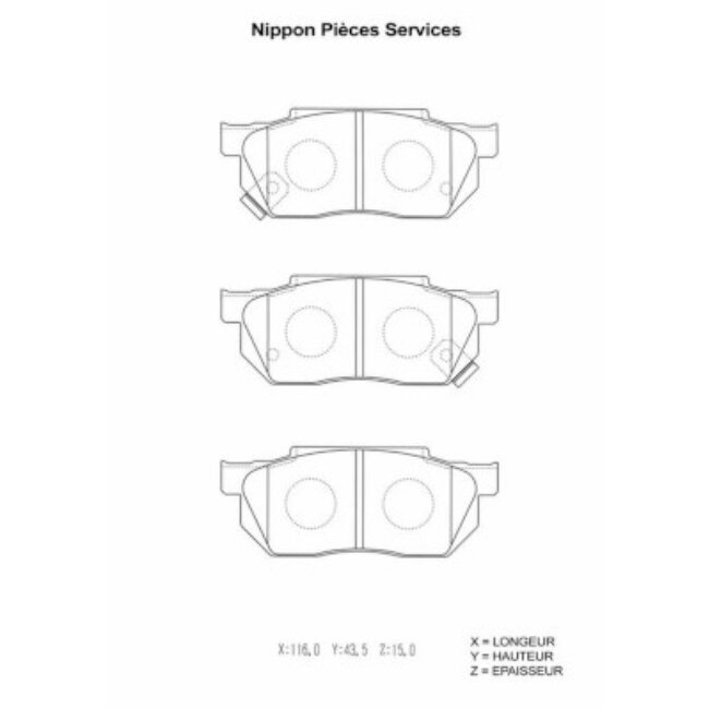 4 Plaquettes De Frein Nps H360a19