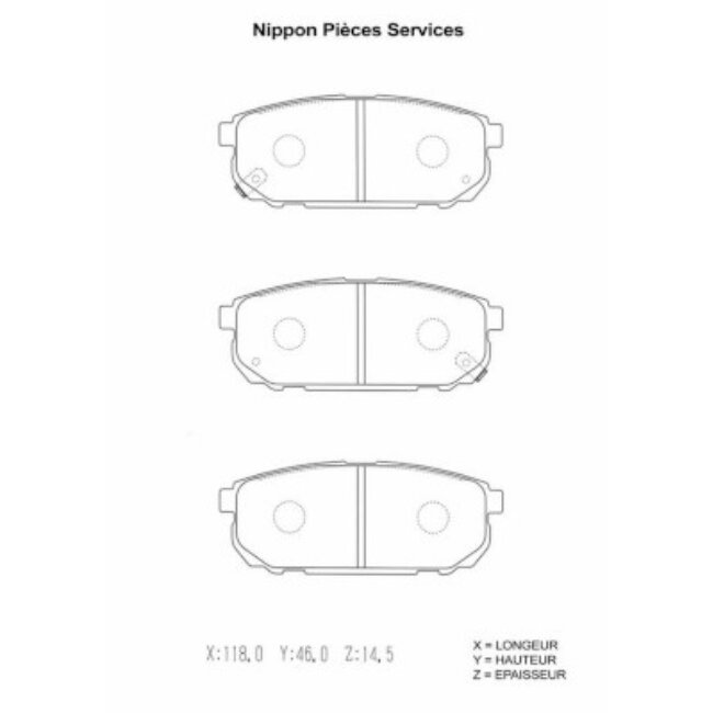 4 Plaquettes De Frein Nps K361a03