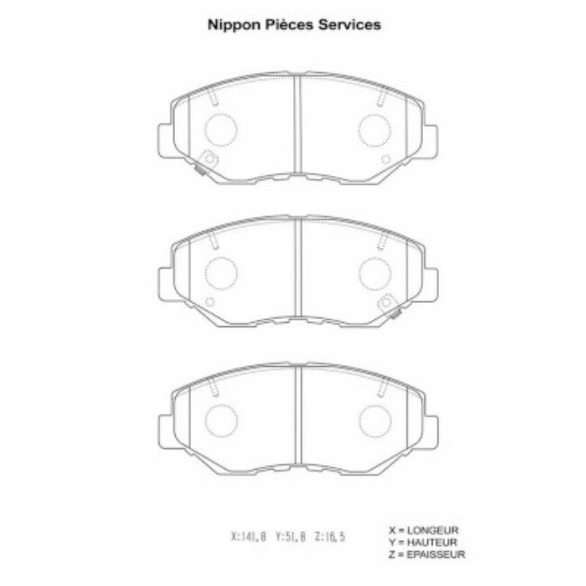 4 Plaquettes De Frein Nps H360a08