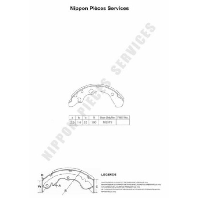 Jeu De 4 Mâchoires De Frein Nps M350a14