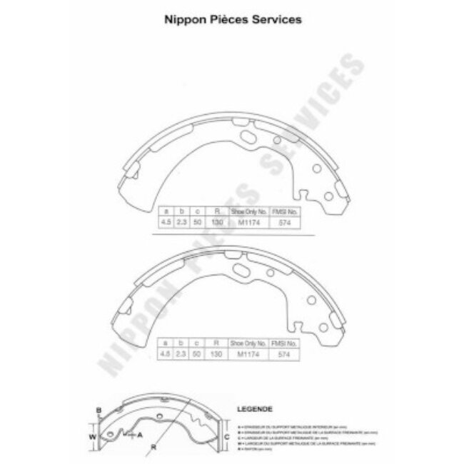 Jeu De 4 Mâchoires De Frein Nps N350n38