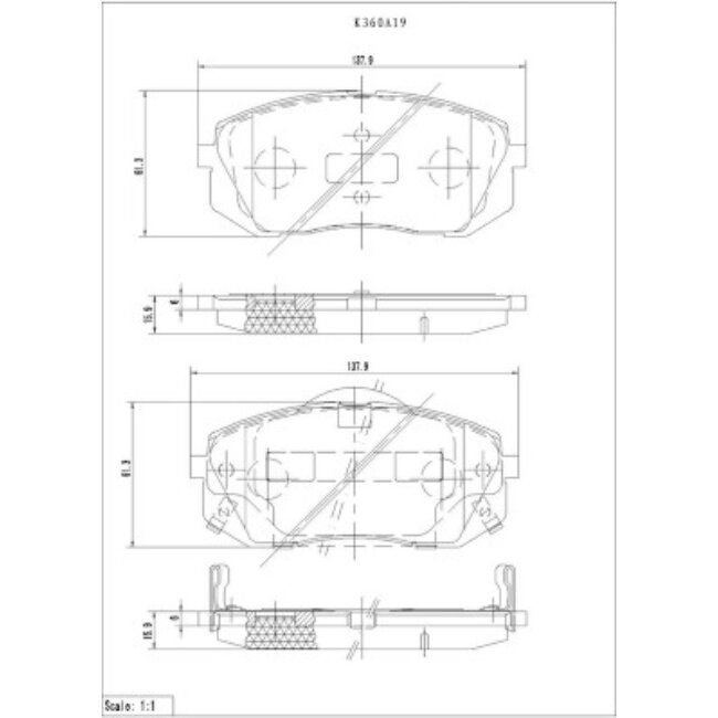 4 Plaquettes De Frein Nps K360a19
