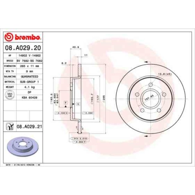 2 Disques De Frein Brembo Vernis Uv 08.a029.21