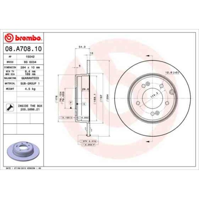 2 Disques De Frein Brembo Vernis Uv 08.a708.11