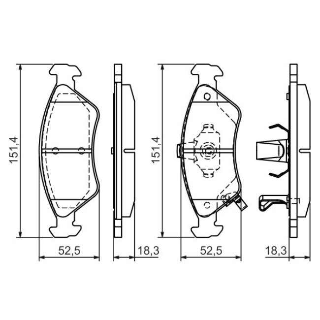 4 Plaquettes De Frein Bosch 0986424725
