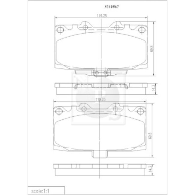4 Plaquettes De Frein Nps N360n67