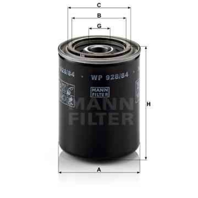 Filtre À Huile Mann-filter Wp928/84