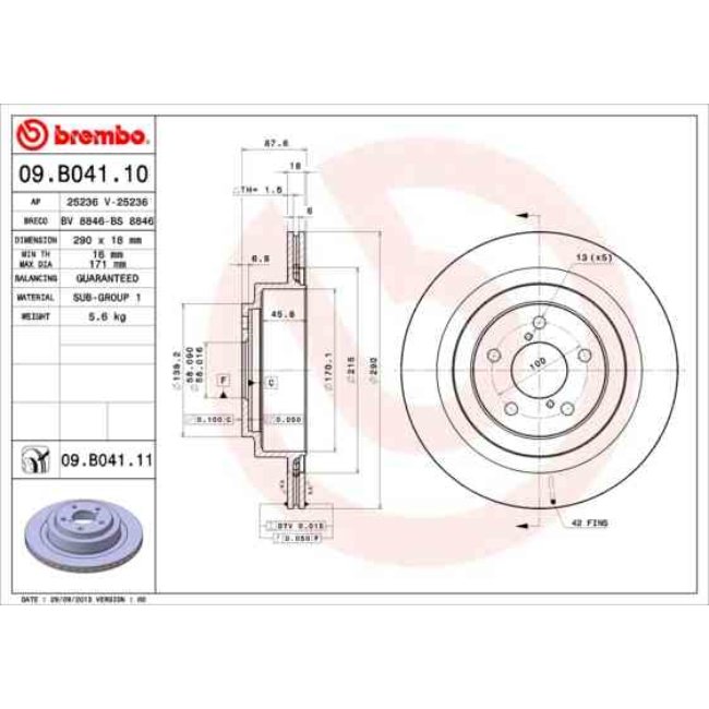 2 Disques De Frein Brembo Vernis Uv 09.b041.11