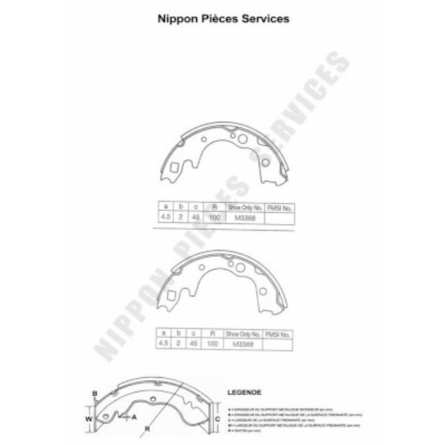 Jeu De 4 Mâchoires De Frein Nps M350a32