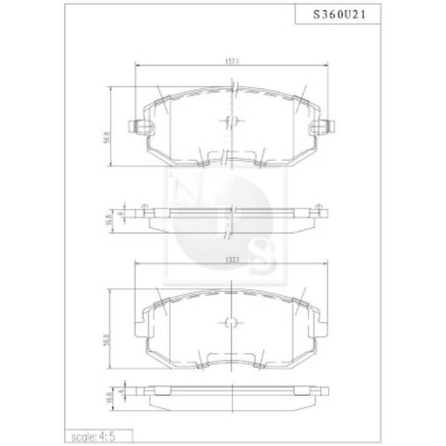 4 Plaquettes De Frein Nps S360u21