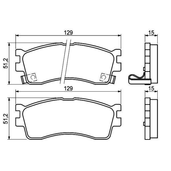 4 Plaquettes De Frein Bosch 0986494144