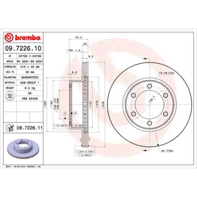2 Disques De Frein Brembo Vernis Uv 09.7226.11