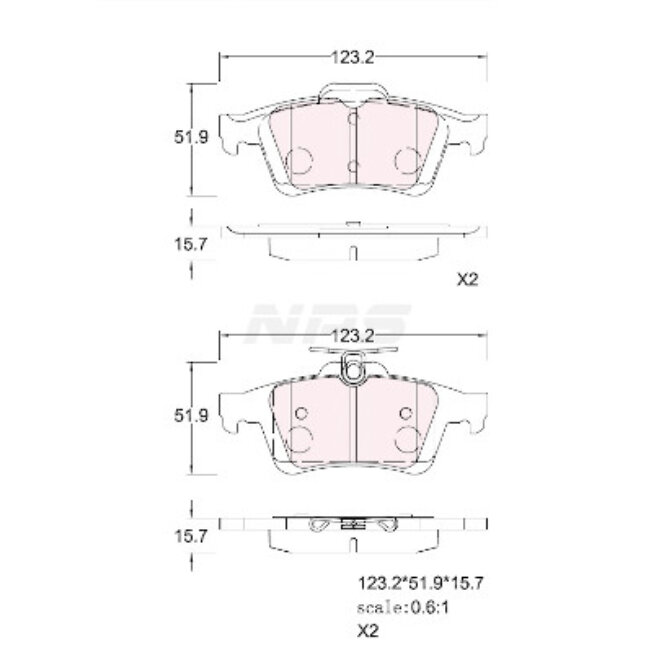 4Plaquettes De Frein Nps N361n14
