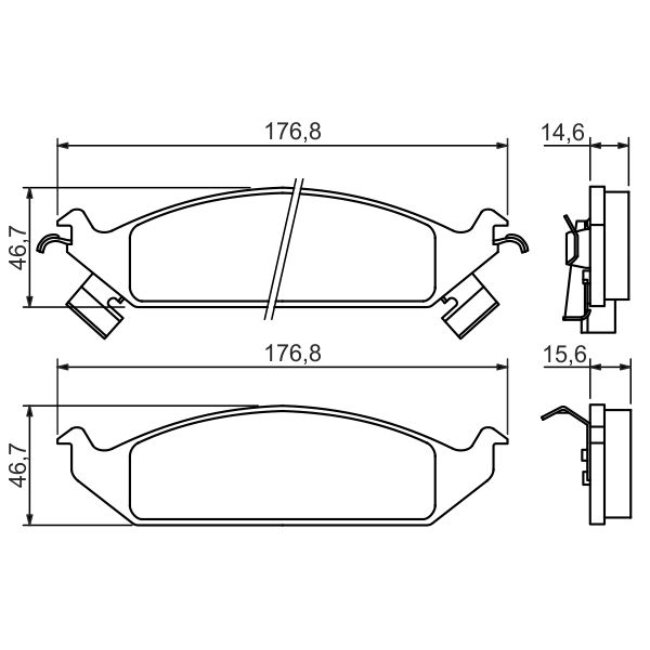 4 Plaquettes De Frein Bosch 0986494313