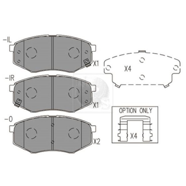 4 Plaquettes De Frein Nps H360i27