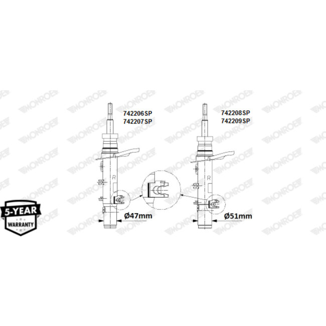 1 Amortisseur Monroe Oespectrum 742209sp