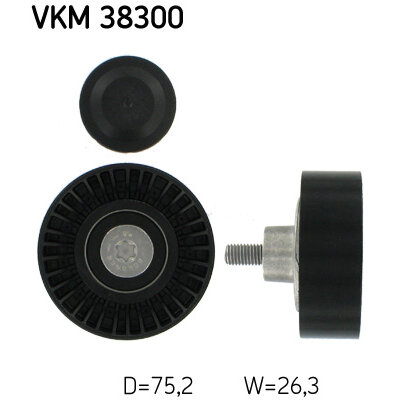 Galet Enrouleur De Courroie D'accessoire SKF VKM 34030 - Poulie Renvoi Pour Courroie Trapézoïdale | Compatible Ducato, Jumper, Boxer, Transit