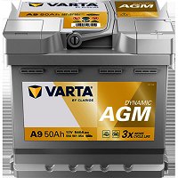 Batterie VARTA A9 Start & Stop Silver AGM 50 Ah - 540 A