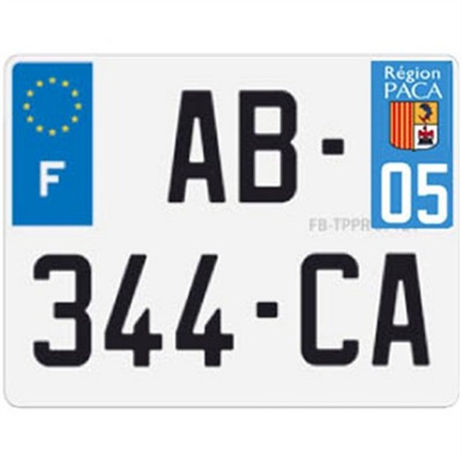Plaque d'immatriculation alu département 05 pour 4x4 et utilitaires