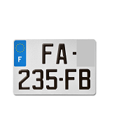 Plaque d'immatriculation Aluminium Auto FAAB 972